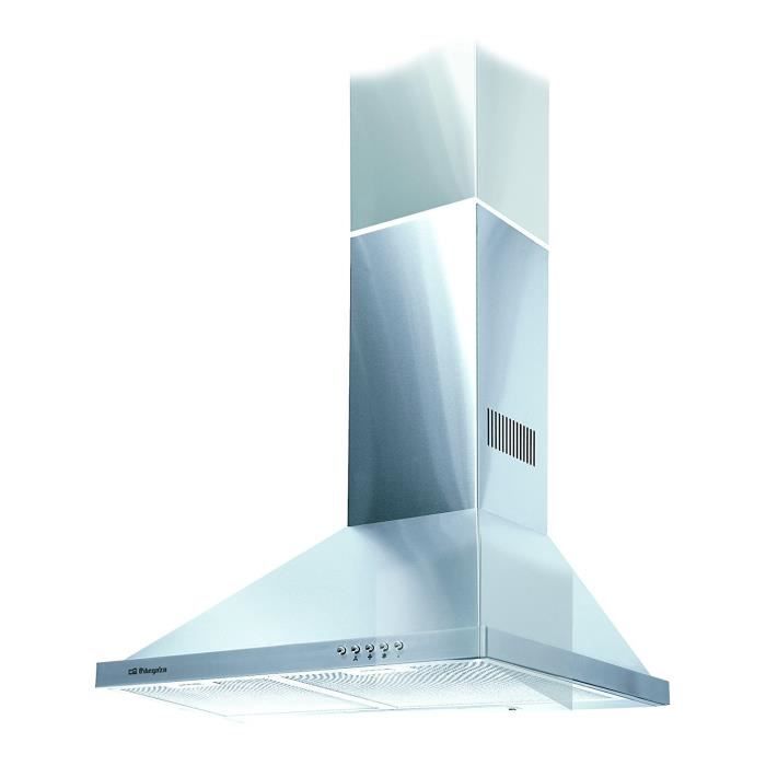 Orbegozo DS 48170 B IN, 850 m³-h, Monté au mur, Acier inoxydable, 2 ampoule(s), Halogène, boutons