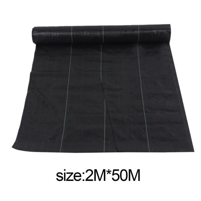 NAPPE ANTI-MAUVAISES HERBES Tissu noir 2M * 50M Couvre-sol PP paillasserie tapis