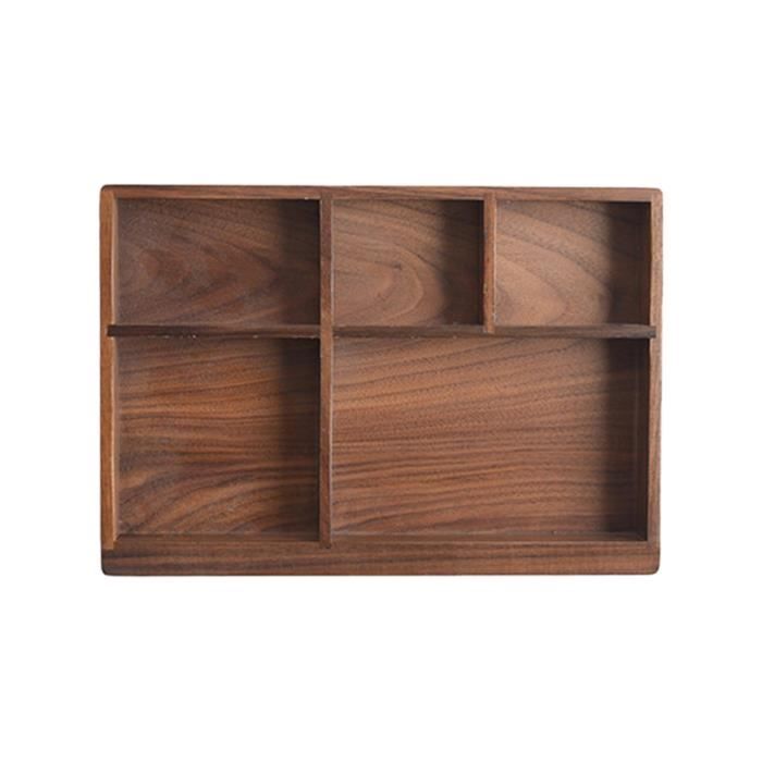 1 Pc boîte de rangement pour couverts Type de tiroir noyer noir plateau en bois massif vaisselle organisateur de LAVE-VAISSELLE
