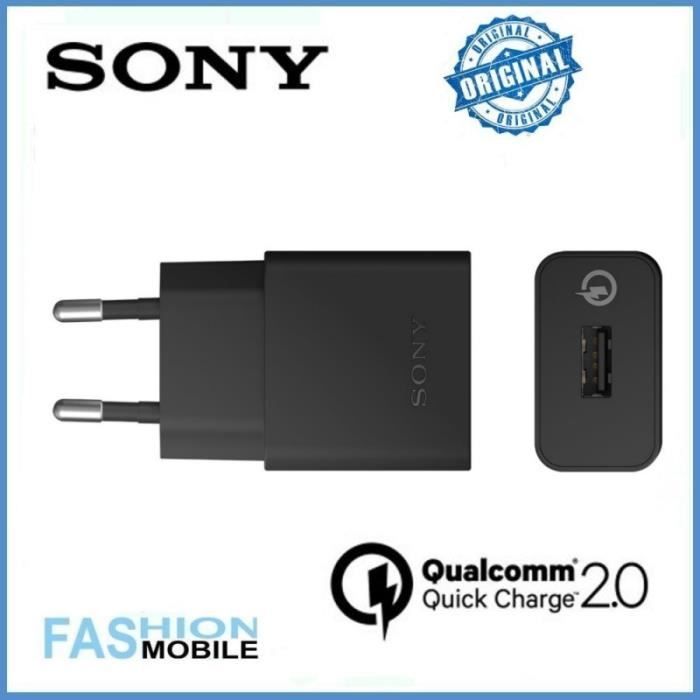 Chargeur Charge rapide d'origine Sony UCH10 Qualcomm 5V rapide - 9V - 12V 1.8A Noir