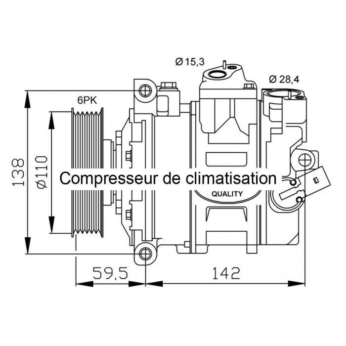 Compresseur de climatisation pour Volkswagen Touran 2.0 TDi 08/2003-05/2010