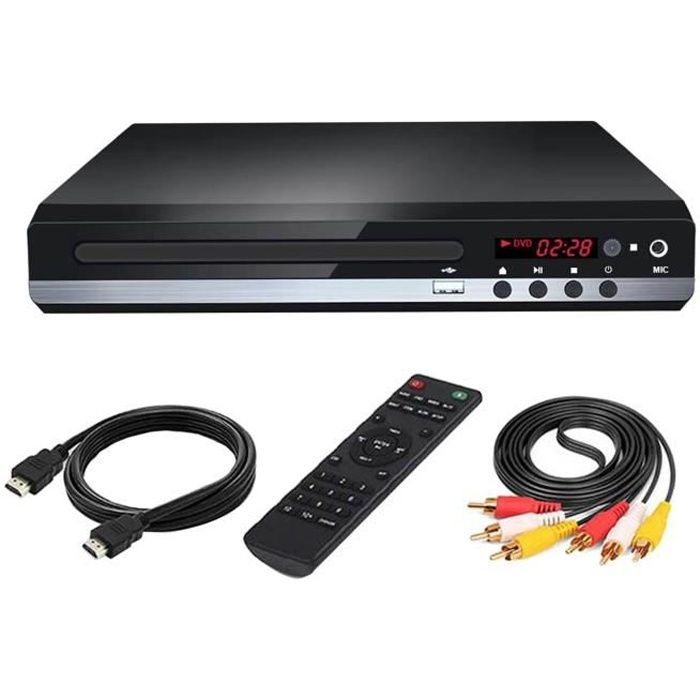Lecteur DVD compact, entrée USB sans région, lecteur CD de sortie HDMI et AV UHD 1080P, pour lecteur CD CD de karaoké à prerryia