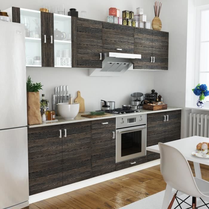 Cuisine complète 8 pièces Aspect wenge