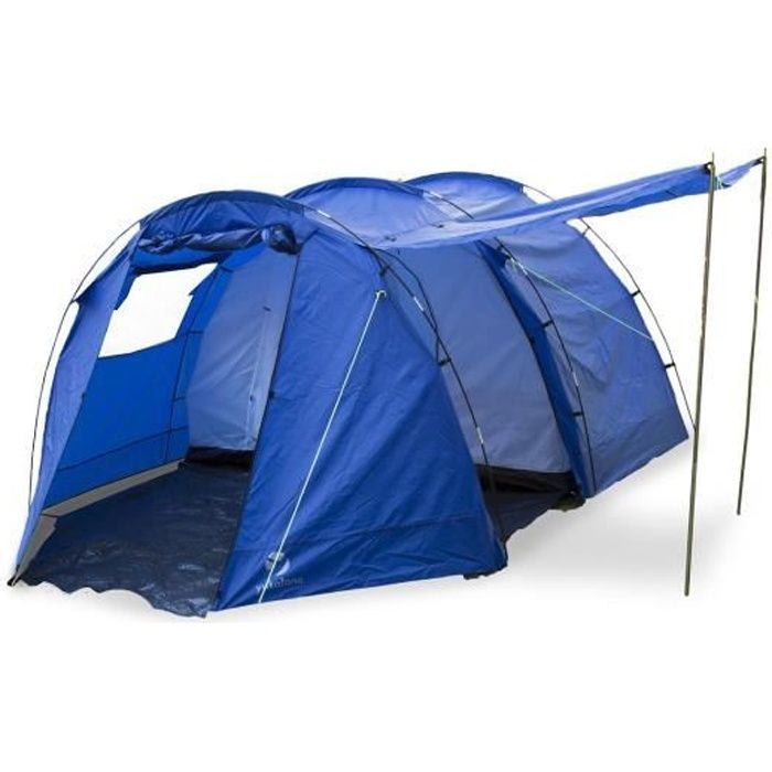 Yukatana Jomida Tente 4 places style tunnel pour camping, randonnée (260 x 150 x 410cm , colonne d'eau 3000mm , polyester ) - bleue