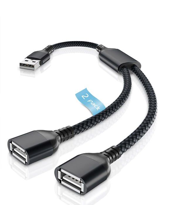 Câble Séparateur USB A Mâle Vers 2 Femelles - Hub USB 2.0 Avec Adaptateur USB C - Plug & Play Pour PC, Mac, Console, Voiture