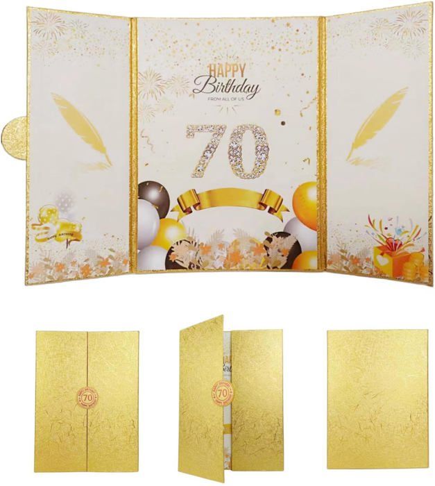 Edition Seidel Carte D'anniversaire De Qualité Supérieure XXL Pour 40 Anniversaire Avec Enveloppe. Format A4 Carte 40 Ans Happy Birthday Homme Femme Ballons Doré (A4-GZ346-40