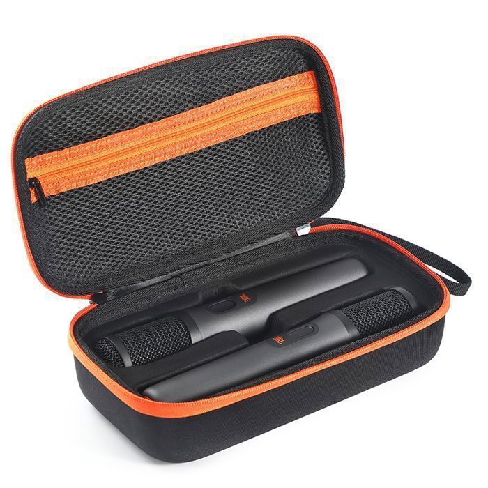 Étui De Rangement EVA Pour 2 Microphones Sans Fil - Poche Filet Pour Accessoires - Dragonne - Protection Anti-chocs - Orange (étui Seul)