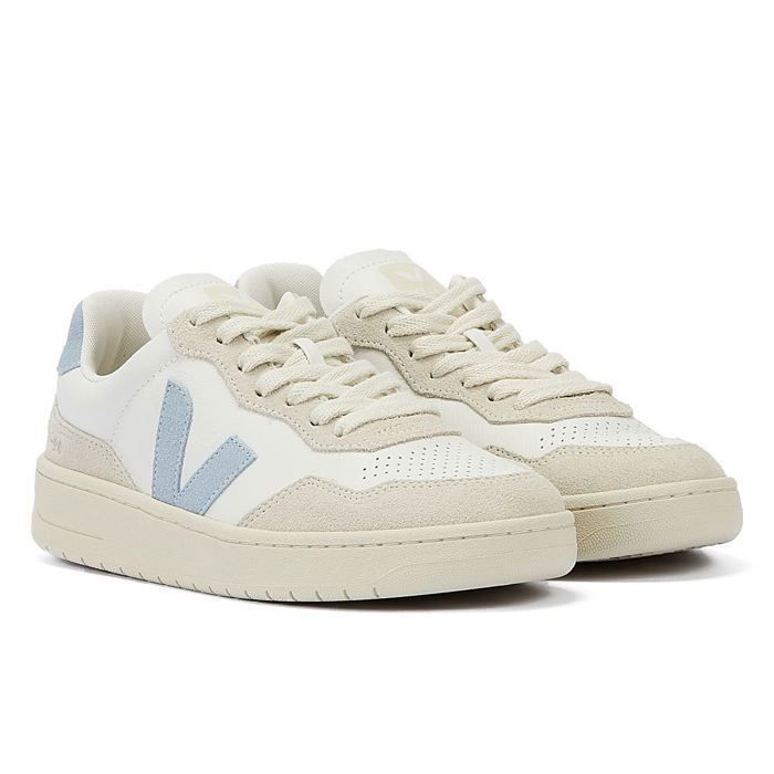 Veja Baskets en cuir blanc/bleu pour femme - EUR 38
