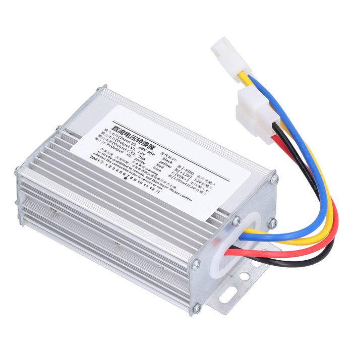 Inversor Convertidor DC 48V-96V A 12V 25A 300W – Fuente De Alimentación Reductora Impermeable En Carcasa De Aluminio