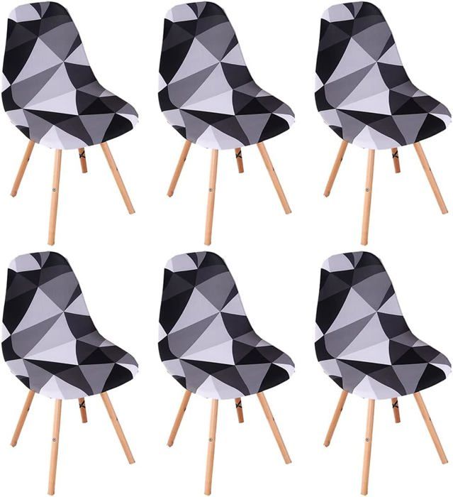 Housse de Chaise Scandinaves Lot de 6 Extensible Housse de Chaise de Salle à Manger Universelle Couverture de Chaise sans