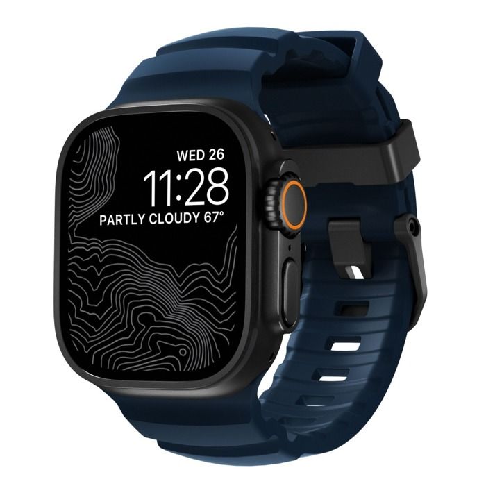 Nomad Bracelet Rocky Point pour Apple Watch 42mm / 44mm / 45mm / 49mm - Atlantique/Noir - NM014827858