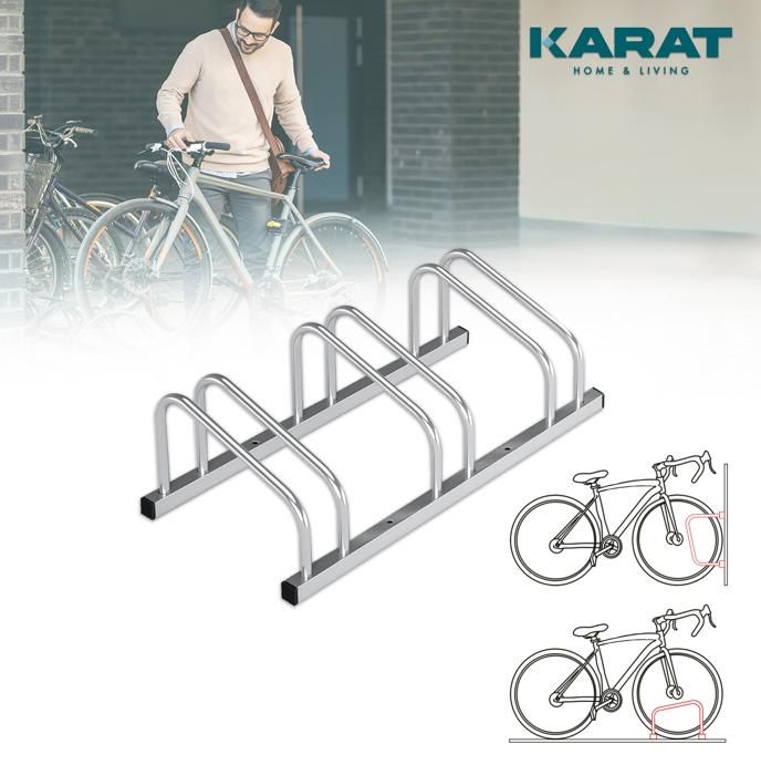 Support Vélo Pour 4 Vélos Daromigo – Acier Galvanisé, Pour Pneus Jusqu’à 55 Mm De Large, Fixation Murale Ou Sol - 4