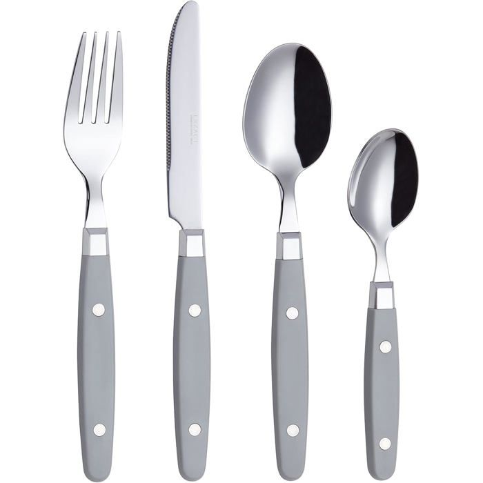 Ensemble de couverts 24 pièces - EXZACT - EXZACT 24 pièces - Inox - Poignées rivetées effet bois - Compatible lave-vaisselle Ensemble de couverts 24 pièces - EXZACT - EXZACT 24 pièces - Inox - Poignées rivetées effet bois - Compatible lave-vaisselle