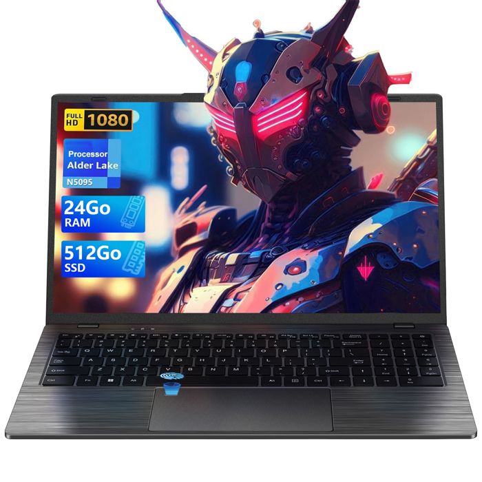 PC Portable 16.1 FHD-Intel Celeron N5095(Jusquà 29 GHz)-24 Go RAM-512 Go SSD-Touch ID-Windows 11 PRO-ordinateurs