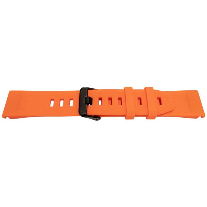 Bracelet montre 22mm - MY-MONTRE - Pour Garmin Fenix 5 / Forerunner 935 - Orange - Silicone - Boucle noire