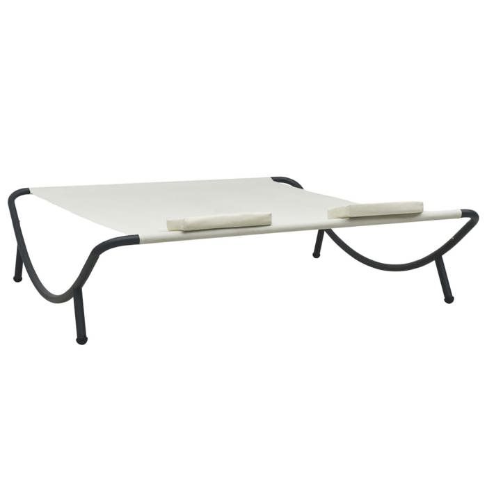 Chaise longue dextérieur - Bain de Soleil/2 personnes - Tissu Crèmetop vente111213167