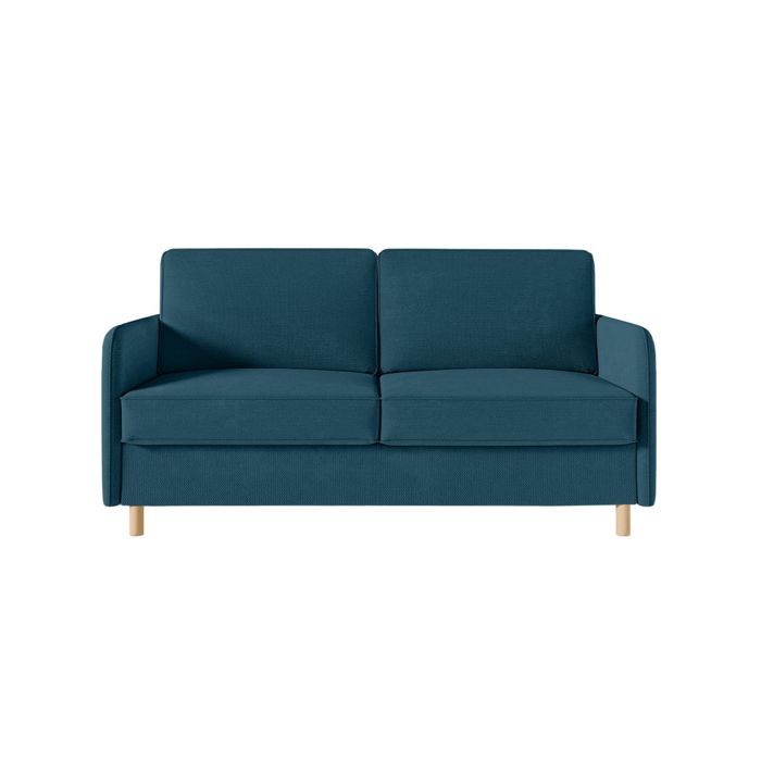 Canapé MIKA convertible 3 places couchage quotidien 140x190cm - matelas 14cm - tissu bleu pétrole Canapé MIKA convertible 3 places couchage quotidien 140x190cm - matelas 14cm - tissu bleu pétrole