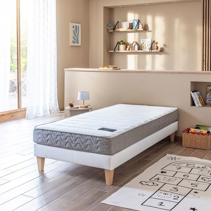 Matelas ressorts ensachés 18 cm - Poésie - 90x200 - Blanc - Garantie 5 ans - Terre de Nuit