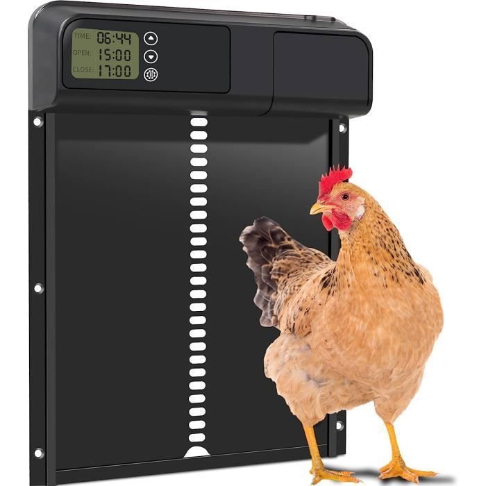 Comparer les prix de Porte de Automatique Poulailler avec Minuterie Anti-pincementPorte Poulailler en Alliage Daluminium Écran LED Programmable