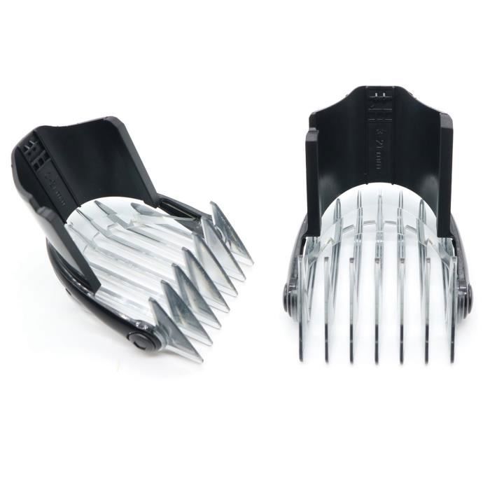 Meilleurs prix pour Peignes Tondeuse - 2 peignes tondeuse 3-21mm Convient pour Philips QC5010/QC5050/QC5053/QC5070/QC5090 - 2 pièces - Métal Étiquette