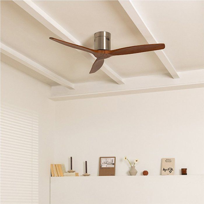 Ventilateur de plafond - Create - Sans lumière - Silencieux - 40W - Nickel / Bois foncé - Create