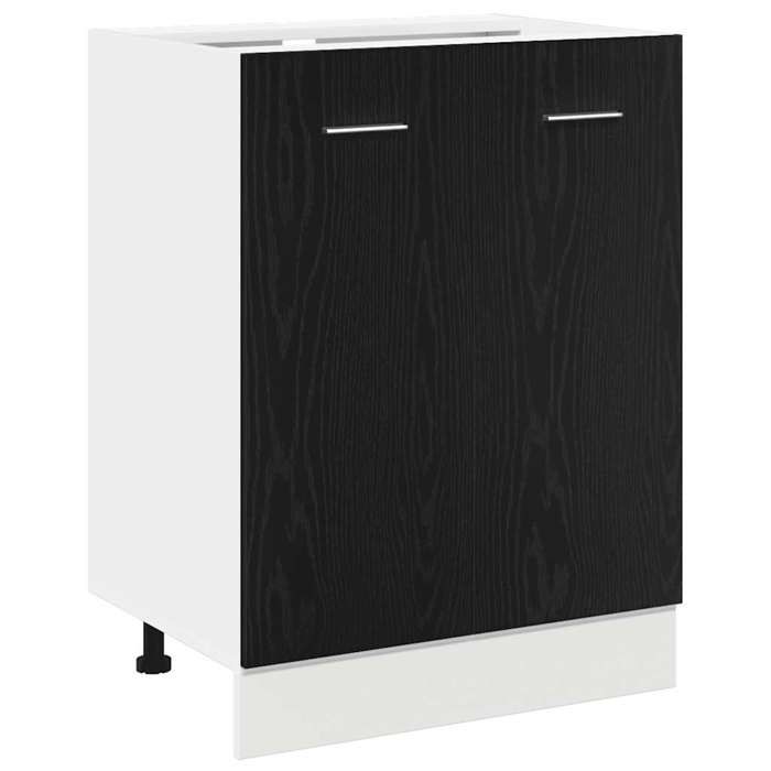 Meuble bas de cuisine - GKO - Chêne noir - Bois contreplaqué - 60x46x815 cm - Grand espace de rangement