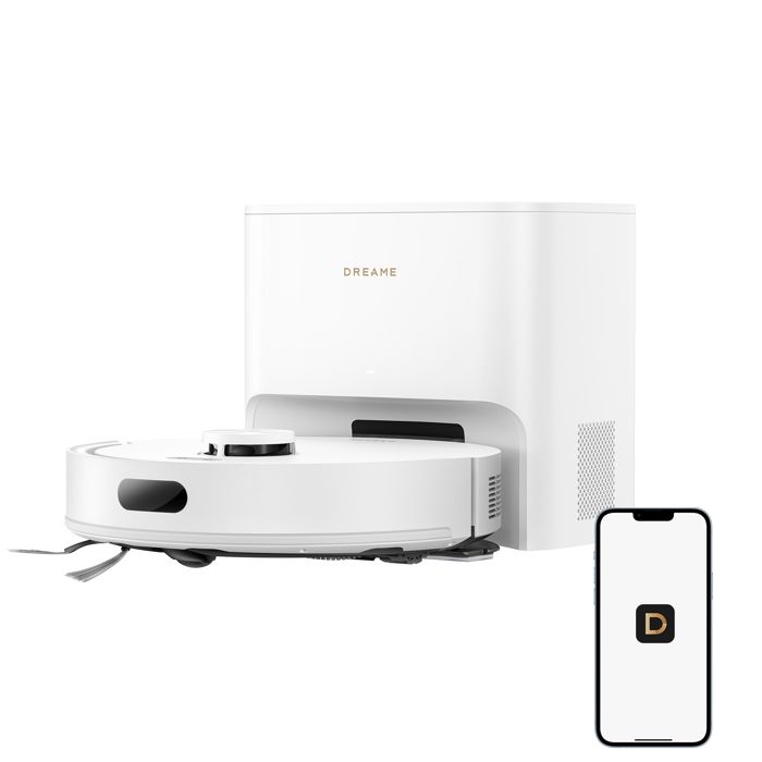 DREAME D20 Air Plus -Robot aspirateur et Laveur - 2-en-1 avec Aspiration 20kPa Technologie Anti-nœuds Station de vidage AutoBlanc - Dreame