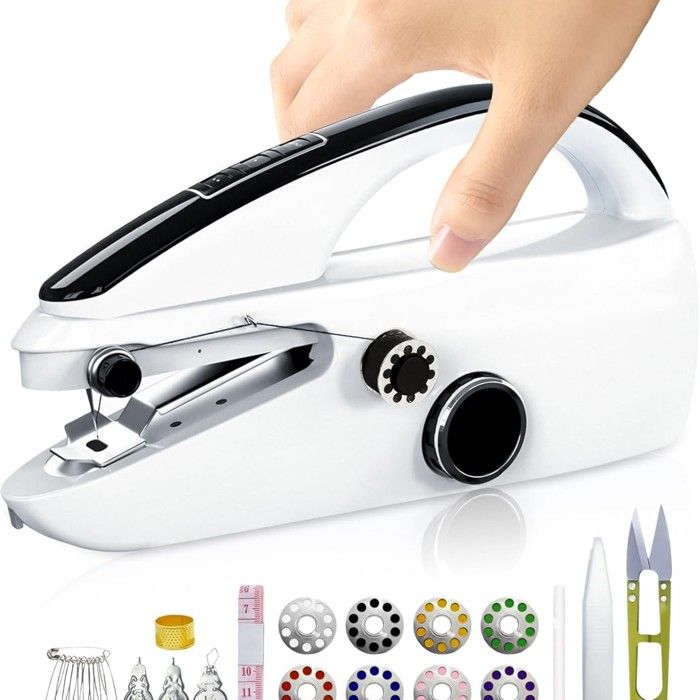 Mini machine à coudre portative compacte pour débutants - JZSH - Pour réparations rapides travaux manuels - Loisirs créatifs - Jzsh