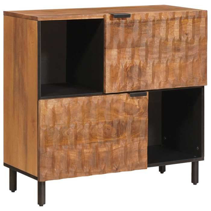 NEW 2026 Buffet rectangulaire 1 PC Cabinet/Commode salon avec stockage Finition Acacia Brun 80x33x75 cm L5445