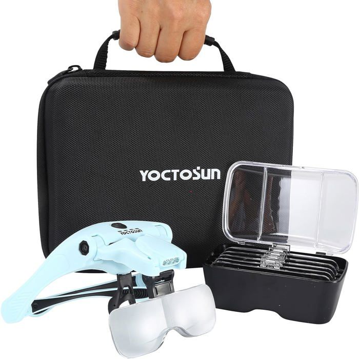 GOTOTOP Loupes Loupe professionnelle à montage sur tête rechargeable 4.5X Loupe à LED pour la GOTOTOP Loupes Loupe professionnelle à montage sur tête rechargeable 4.5X Loupe à LED pour la
