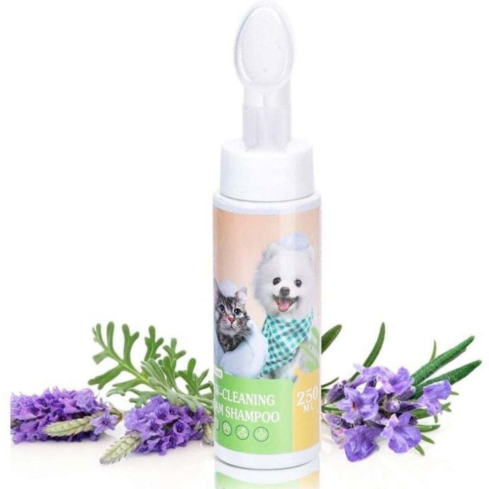 Meilleurs prix pour Shampoing sec mousse pour animaux - PZCC - 250 ml - Parfum lavande - Pour chiens chats et lapins - Hypoallergénique