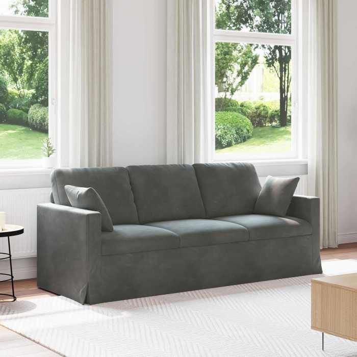 Haute Qualité Canapé de repos moderne - SWEETY - pour salon/chambre - Gris foncé 198x78x80cm Velours C74993