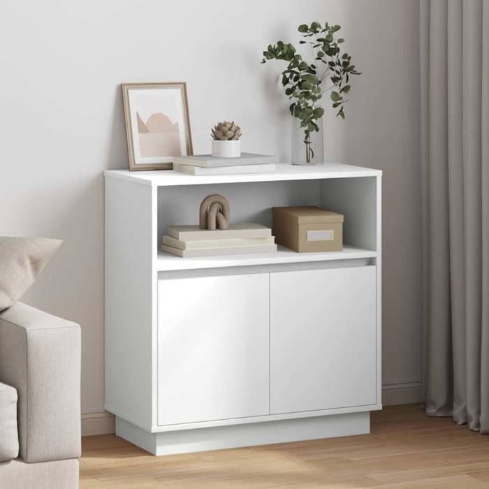 Sale juilletBuffet - vidaXL - bois dingénierie - blanc - avec lumières LED - 71 x 345 x 75 cm gxg24l