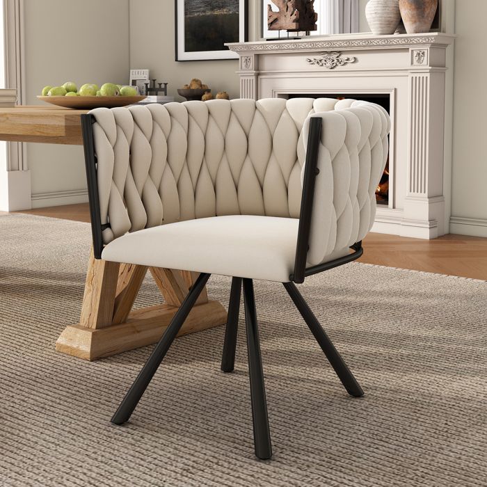 Design solide et sécurisé chaise de bureau pivotante en métal couleur beige idéal pour bureau travail à domicile ergonomique