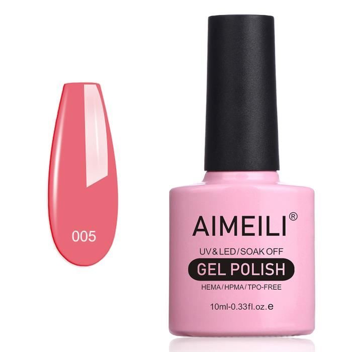 AIMEILI Soak Off UV LED Vernis à Ongles Gel Semi-Permanent Nude Gel Polish - Rose Bud (005) 10ml