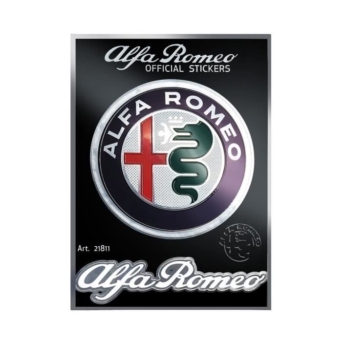 Autocollants Alfa Romeo Officiel, 1 Logo 1 Écriture, Table 94 x 131 mm