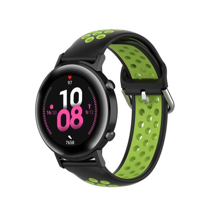 20 Mm Bicolore Bracelet Pour Montre Connectee Pour Samsung Galaxy Watch 42Mm Active 2 40Mm 44Mm Gear Sport Vert Noir Fluorescent Cdiscount Telephonie
