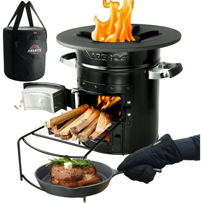 Poêle Fusée 4BIG.fun – Four Hobo Pliable En Acier 2mm, Pour Camping, Barbecue Et Dutch Oven