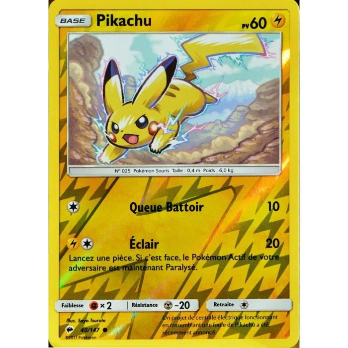 Carte Pokemon 40 147 Pikachu 60 Pv Reverse Sl3 Soleil Et Lune Ombres Ardentes Neuf Fr Cdiscount Jeux Jouets