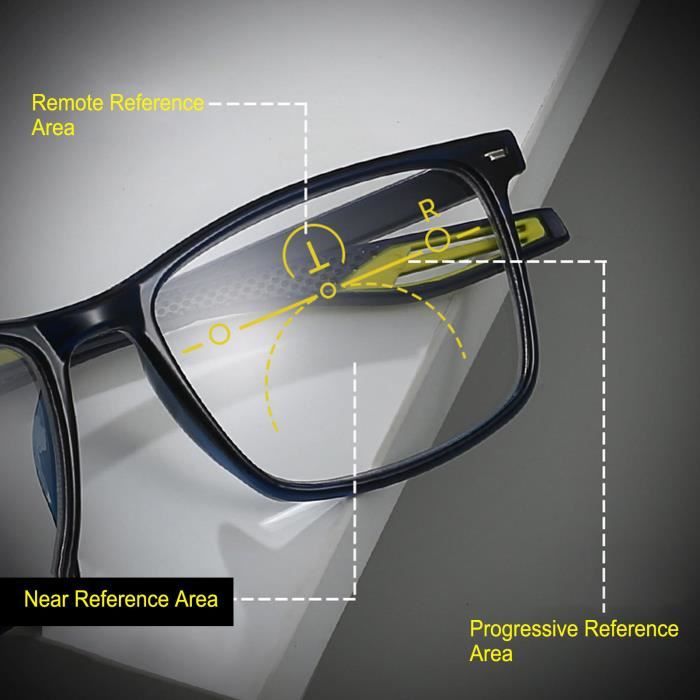 Lunettes Lecture Bifocales Anti-Lumière Bleue - Monture Mémoire Titane - Verres Progressifs Homme