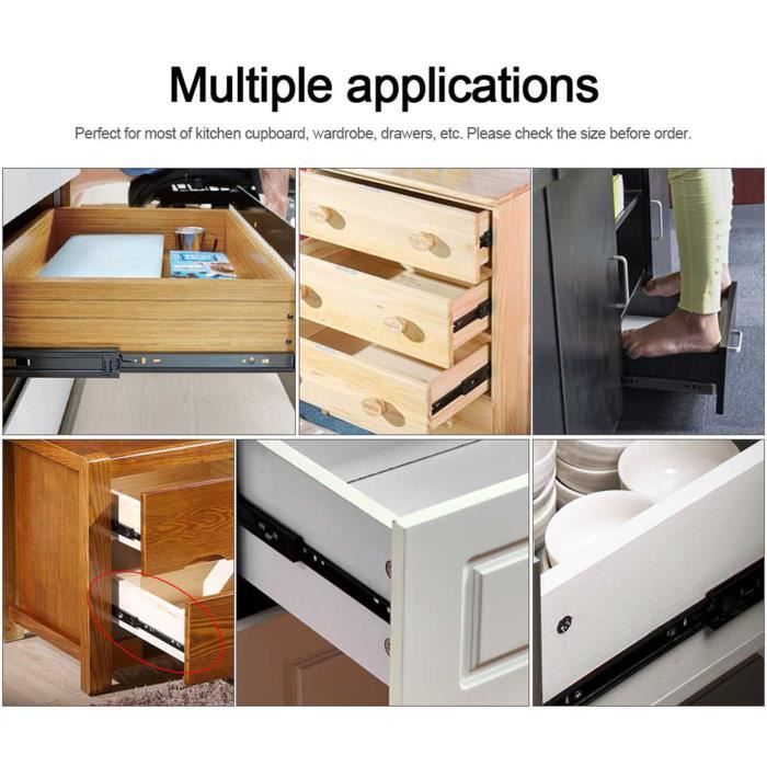 2 Glissières De Tiroir Pour Clavier – Fixation Sous Bureau, Installation Facile, Sans Marque
