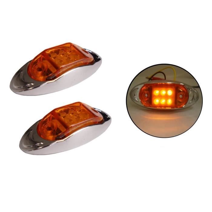 Feux Position LED Blanc 2 Feux De Gabarit LED 12V/24V - Blanc, Pour Camion, Caravane, Remorque (avant/arri&egrave;re) Feux Gabarit Rouge Orange Blanc