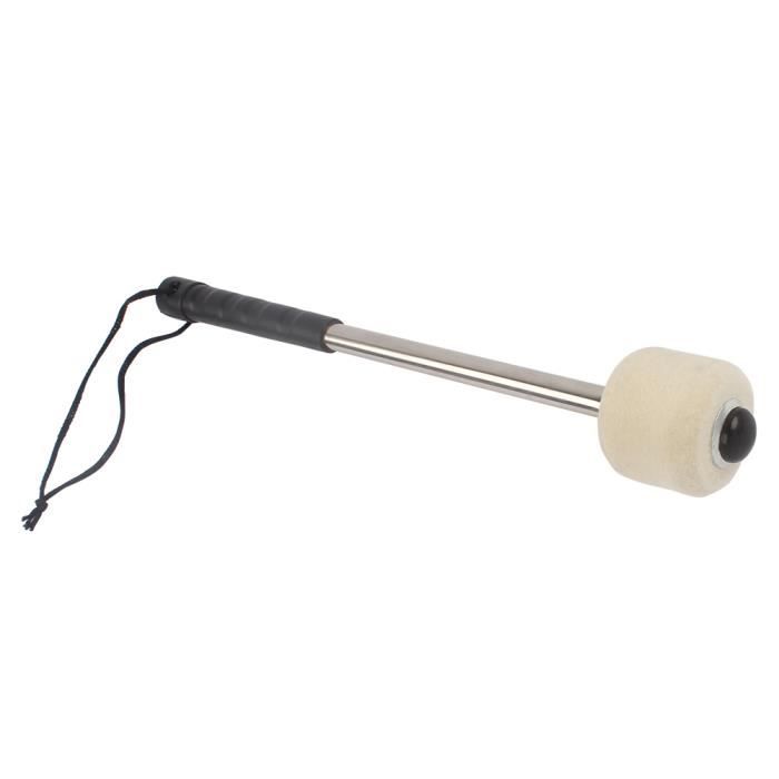 EEEER Lot de 2 Pièces Maillet Tambour baguette grosse caisse Caoutchouc de avec tête en feutre de laine et Poignées en acier Accessoire dinstrument de Musique Percussion à main Cadeaux pour amis 