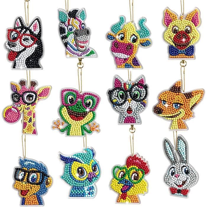 5 Diy Porte-Clés De Noël En Diamant, 5D Diamant Peinture