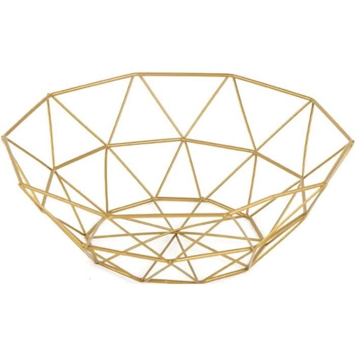 Corbeille à Fruits à 2 étages En Métal - Design Moderne Et Creux, Rangement élégant Pour Cuisine Ou Salon
