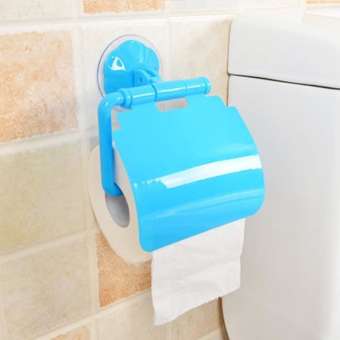 Bleu - Porte-rouleau de papier toilette en plastique, Ventouse murale ...