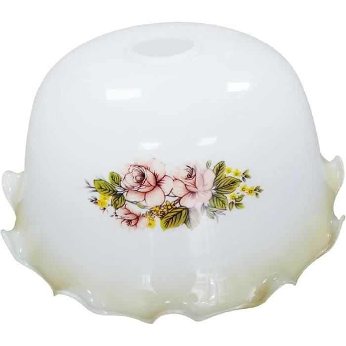Abat-jour plat en verre vert pour lustre - 22 cm
