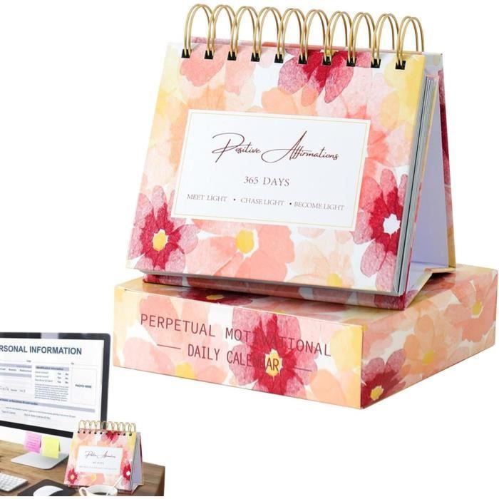 Calendrier Inspirant Quotidien 2024 - Calendrier D'Affirmation Quotidienne En Couleur