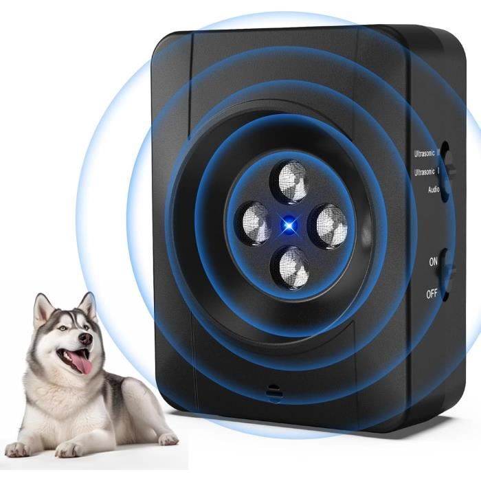 Dispositif Anti-Aboiement Ultrasons Pour Chien - 3 Modes Réglables - Portée 10 M (33 Pieds) - Pour Intérieur/Extérieur - Rechargeable USB