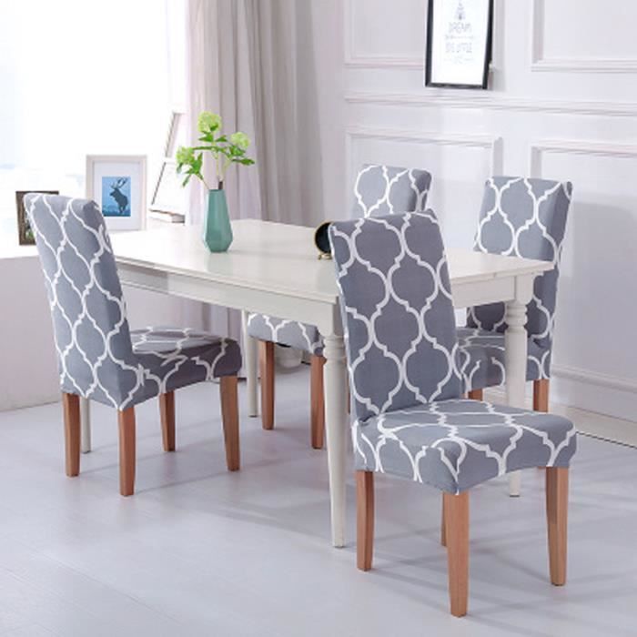 4x Housse de Chaise Antifouling Antisale et élasticité Extensible